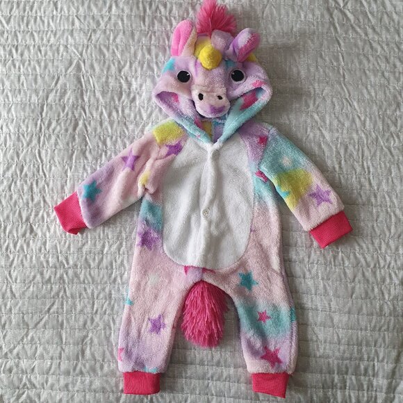 Other - Unicorn Baby Costume Size 0-3 Months Onepiece Hooded Romper